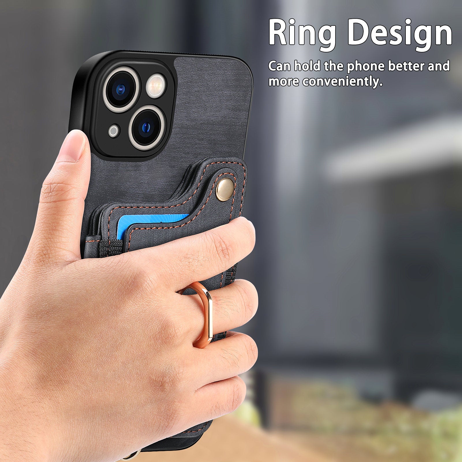 For iPhone 14 RFID Blocking Phone Cover Card Holder Drop Resistant PU Leather+PC+TPU Kickstand Case For iPhone 14 RFID Blocking Phone Cover Card Holder Drop Resistant PU Leather+PC+TPU Kickstand Case